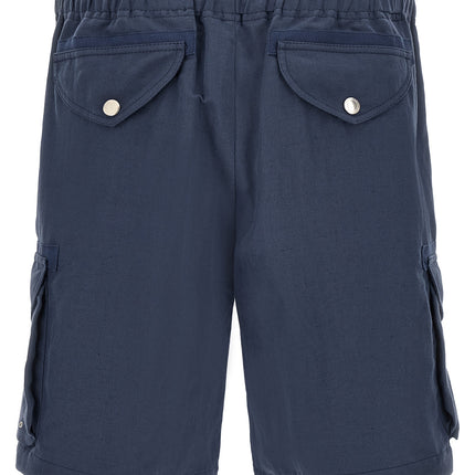Brunello Cucinelli Blue Linen Bermuda Shorts