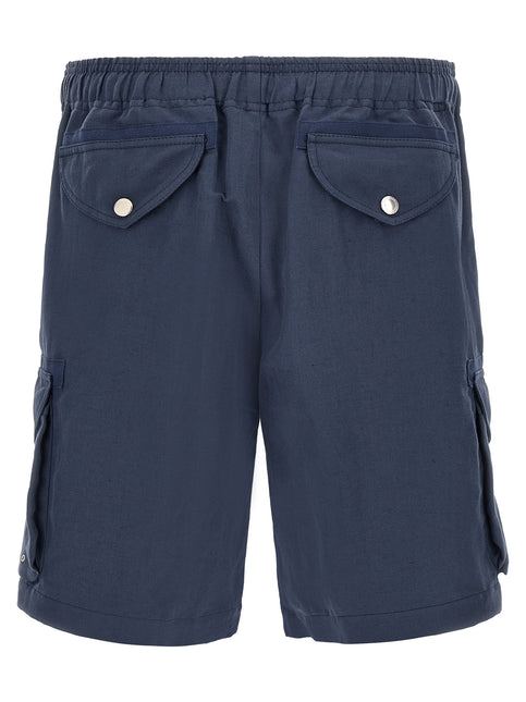 Brunello Cucinelli Blue Linen Bermuda Shorts