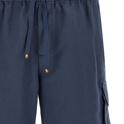 Brunello Cucinelli Blue Linen Bermuda Shorts