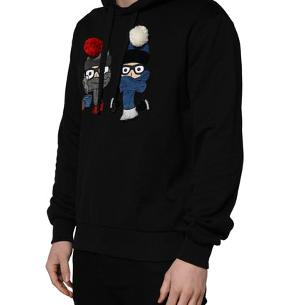 Dolce & Gabbana #dgfamily Black Cotton Hooded Men Sweatshirt Sweater