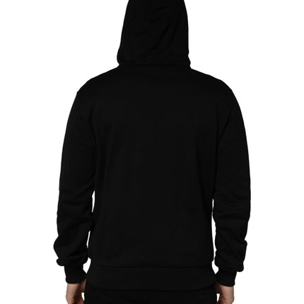Dolce & Gabbana #dgfamily Black Cotton Hooded Men Sweatshirt Sweater