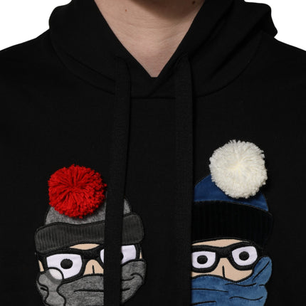 Dolce & Gabbana #dgfamily Black Cotton Hooded Men Sweatshirt Sweater