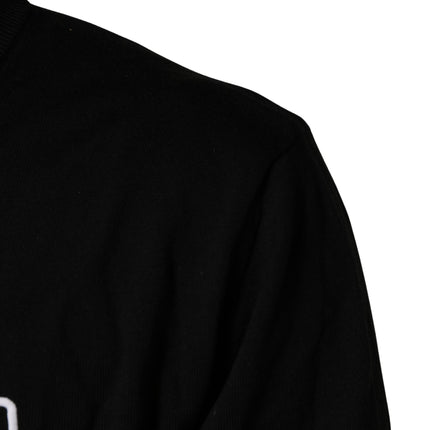 Dolce & Gabbana Black Graphic Logo Crew Neck Wool Pullover Sweater