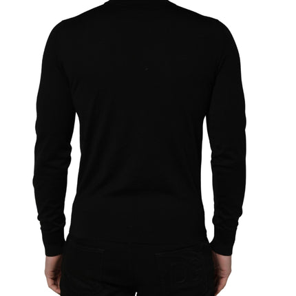 Dolce & Gabbana Black embroidered Logo Crew Neck Pullover Sweater
