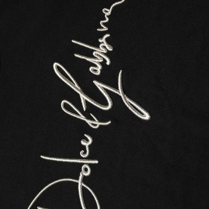 Dolce & Gabbana Black embroidered Logo Crew Neck Pullover Sweater