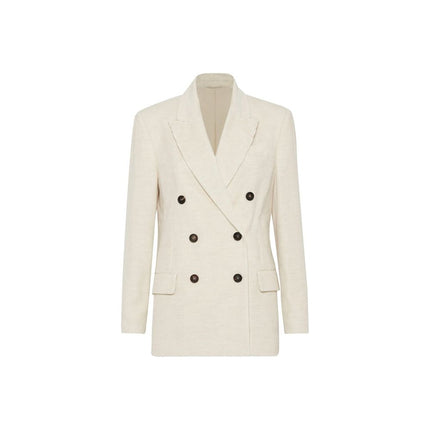 Brunello Cucinelli White Cotton Blazer