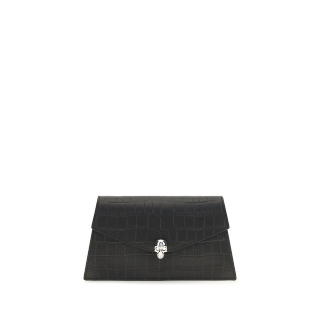 Alexander McQueen Black Calf Leather Bos Taurus Clutch Bag