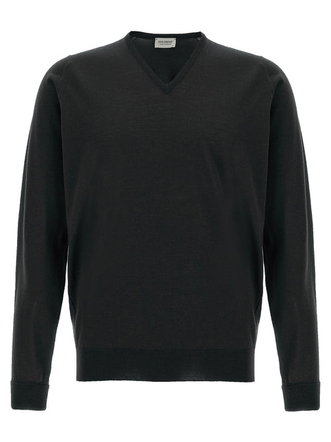 JOHN SMEDLEY Black Merino Wool Cardigan