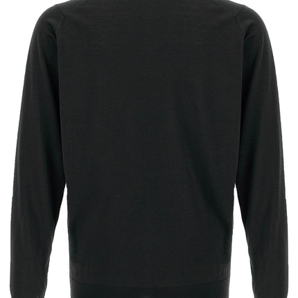 JOHN SMEDLEY Black Merino Wool Cardigan