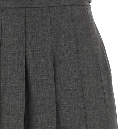 Thom Browne Gray Wool Long Skirt