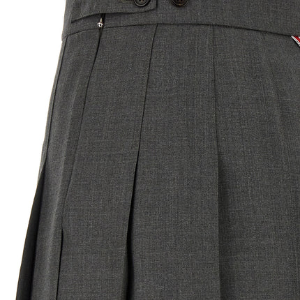 Thom Browne Gray Wool Long Skirt