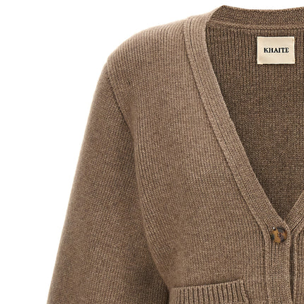 Khaite Brown Cashmere Cardigan
