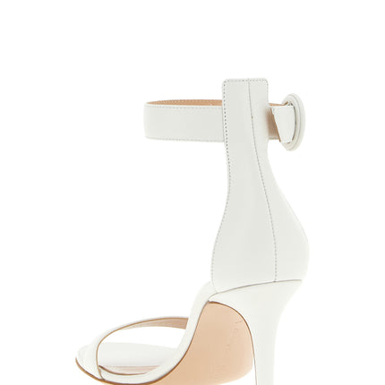 Gianvito Rossi White Napa Leather / Calf Bos Taurus Stiletto Heel Sandals