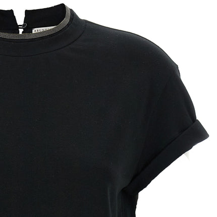 Brunello Cucinelli Black Cotton T-Shirt
