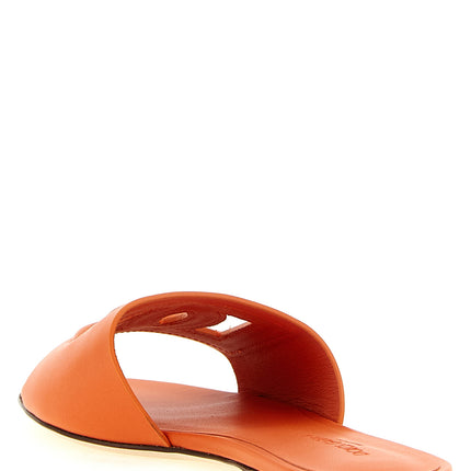 Dolce & Gabbana Orange Calfskin Slides