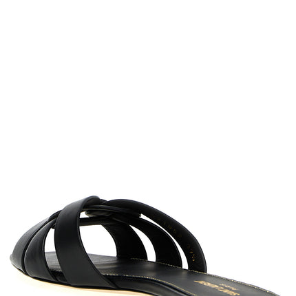 Saint Laurent Black Calfskin Slides
