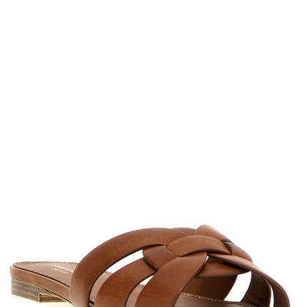 Saint Laurent Brown Calfskin Slides