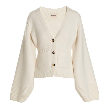 Khaite White Cashmere Cardigan