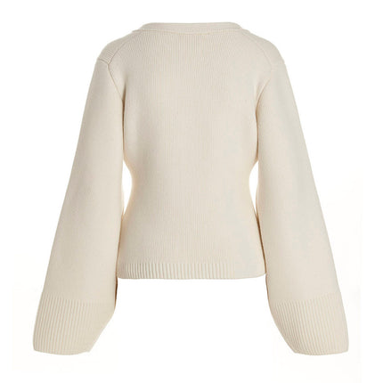 Khaite White Cashmere Cardigan