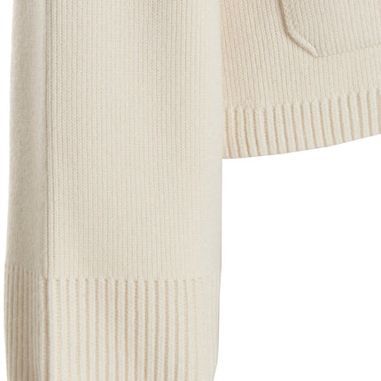 Khaite White Cashmere Cardigan
