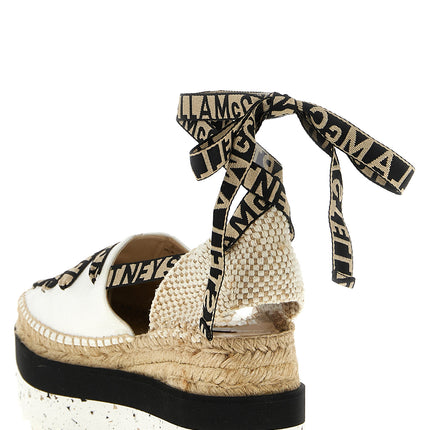 Stella McCartney Beige Cotton Wedge Sandals