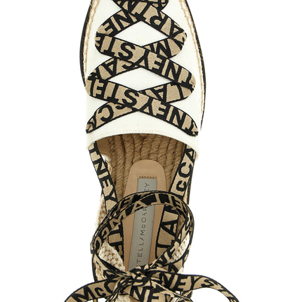 Stella McCartney Beige Cotton Wedge Sandals