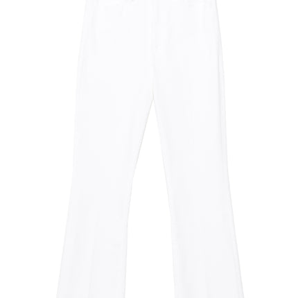 Mother Denim White Cotton Flared Jeans
