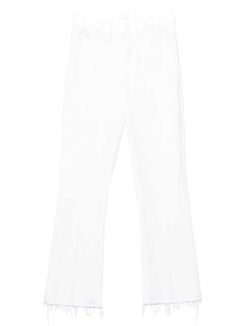 Mother Denim White Cotton Flared Jeans