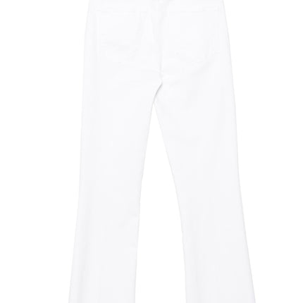 Mother Denim White Cotton Flared Jeans