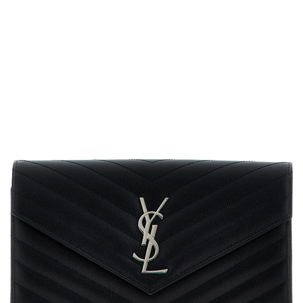 Saint Laurent Black Calfskin Clutch Bag