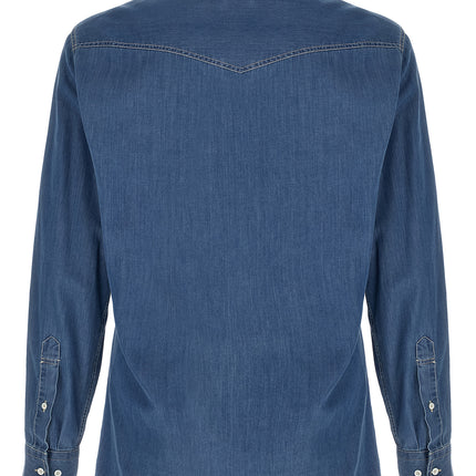 Brunello Cucinelli Blue Cotton Blouse