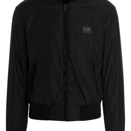 Dolce & Gabbana Black Polyamide Bomber
