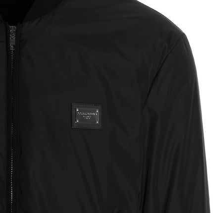 Dolce & Gabbana Black Polyamide Bomber