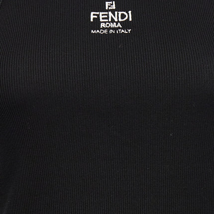 Fendi Black Cotton Sleeveles T-Shirt