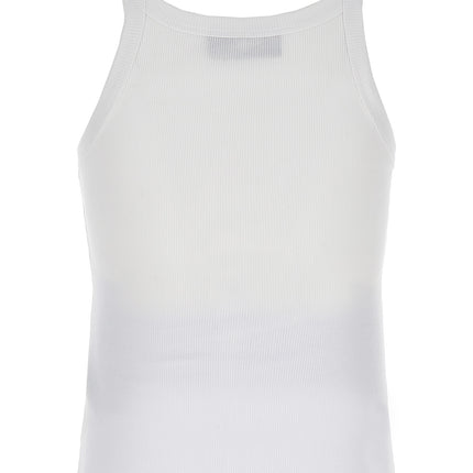 Fendi White Cotton Sleeveles T-Shirt