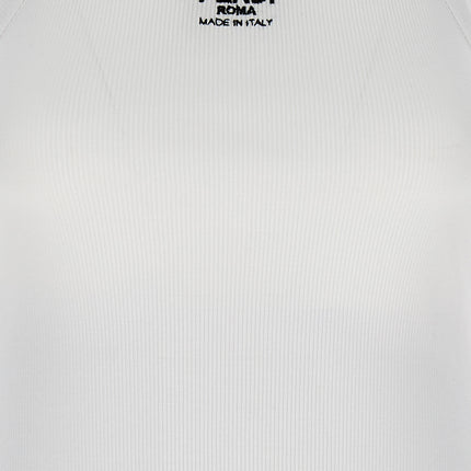 Fendi White Cotton Sleeveles T-Shirt