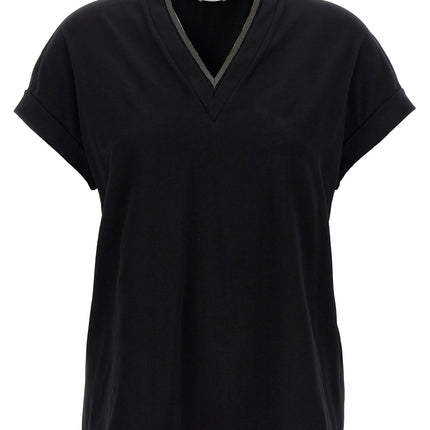 Brunello Cucinelli Black Cotton T-Shirt