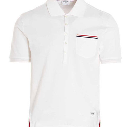 Thom Browne White Cotton Polo Shirt