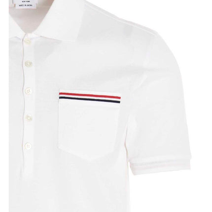 Thom Browne White Cotton Polo Shirt