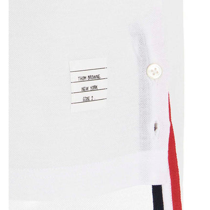 Thom Browne White Cotton Polo Shirt