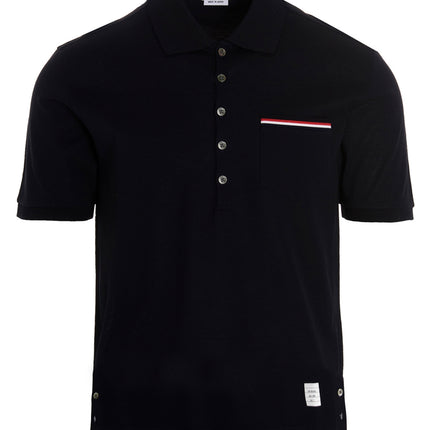 Thom Browne Blue Cotton Polo Shirt