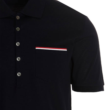 Thom Browne Blue Cotton Polo Shirt