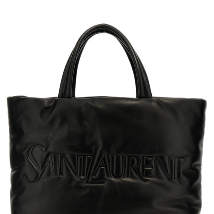 Saint Laurent Black Lamb Leather Tote Bag