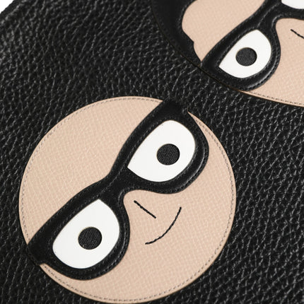 Dolce & Gabbana Black #DGFamily Embellished Leather Clutch Borse Bag