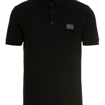 Dolce & Gabbana Black Cotton Polo Shirt