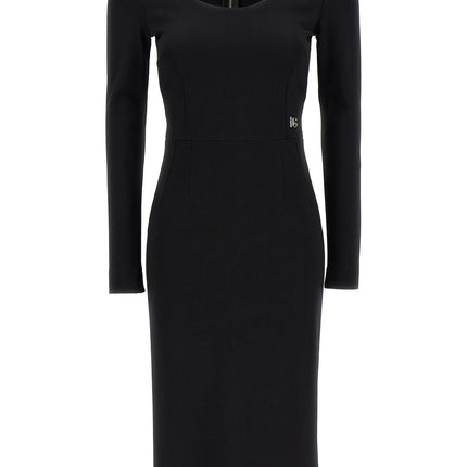 Dolce & Gabbana Black Viscose Midi Dress