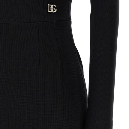 Dolce & Gabbana Black Viscose Midi Dress