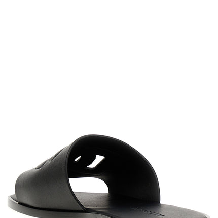 Dolce & Gabbana Black Leather Slides
