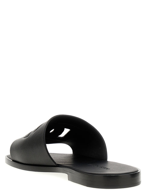 Dolce & Gabbana Black Leather Slides