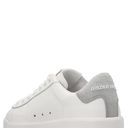 Golden Goose Silver Leather Low Top Sneakers